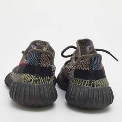 Pre Owned حذاء رياضي ييزي x أديداس بوست 350 V2 يشيل تريكو أسود عنق منخفض مقاس 2/3 38 