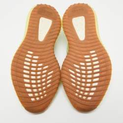 Pre Owned Yeezy x Adidas Neon Yellow Knit Fabric Boost 350 V2 Semi Frozen Yellow Sneakers Size 44