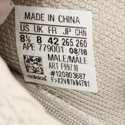 Pre Owned Yeezy x adidas Grey Knit Fabric Boost 350 V2 Sesame Low-Top Sneakers Size 42