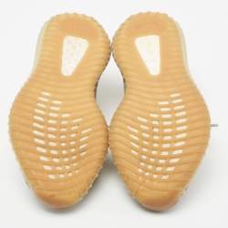 Pre Owned Yeezy x adidas Grey Knit Fabric Boost 350 V2 Sesame Low-Top Sneakers Size 42