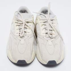 Pre Owned Yeezy x Adidas Off-White Leather, Suede and Mesh 700 Analog Sneakers Size 40 2/3