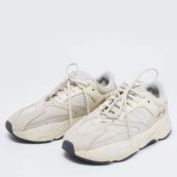 Pre Owned Yeezy x Adidas Off-White Leather, Suede and Mesh 700 Analog Sneakers Size 40 2/3