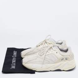 Pre Owned Yeezy x Adidas Off-White Leather, Suede and Mesh 700 Analog Sneakers Size 40 2/3