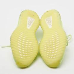 Pre Owned Yeezy x Adidas Neon Green Knit Fabric Boost 350 V2 Glow Sneakers Size 41 1/3