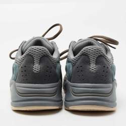 Pre Owned Yeezy x Adidas Blue/Grey Suede and Mesh Boost 700 Teal Blue Sneakers Size 38 2/3