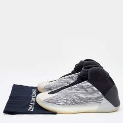 Pre Owned Yeezy x Adidas Grey/Black Mesh and Fabric QNTM Sneakers Size 46 2/3