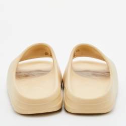 Pre Owned Yeezy x Adidas Beige Rubber Desert Sand Slides Size 48.5