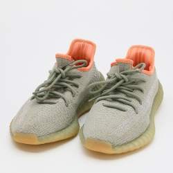 Yeezy x Adidas Grey Knit Fabric Boost 350 V2 Desert Sage Reflective Sneakers 41 1/3