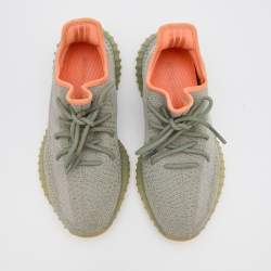 Yeezy x Adidas Grey Knit Fabric Boost 350 V2 Desert Sage Reflective Sneakers 41 1/3