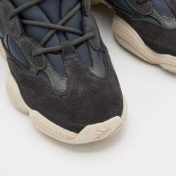 Pre Owned Yeezy x Adidas Blue/Grey Neoprene and Suede Yeezy 500 High Slate Sneakers Size 46 2/3