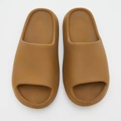 Yeezy x Adidas Brown Rubber Ochre Slides Size 46