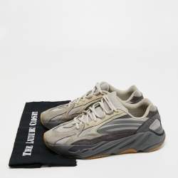 Pre Owned Yeezy x Adidas Grey Suede and Fabric Boost 700 V2 Tephra Sneakers Size 43 1/3