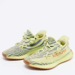 Pre Owned Yeezy x Adidas Green Knit Fabric Boost 350 V2 Sneakers Size 41 1/3