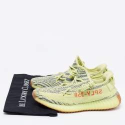 Pre Owned Yeezy x Adidas Green Knit Fabric Boost 350 V2 Sneakers Size 41 1/3