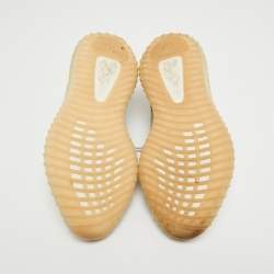 Pre Owned Yeezy x Adidas Grey /Cream Knit Fabric Boost 350 V2 Lundmark Sneakers Size 44