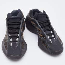 Pre Owned Yeezy x Adidas Black/Brown Knit Fabric and Rubber Yeezy 700 Clay Brown Sneakers Size 40 2/3