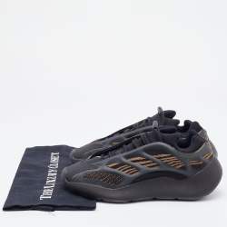 Pre Owned Yeezy x Adidas Black/Brown Knit Fabric and Rubber Yeezy 700 Clay Brown Sneakers Size 40 2/3