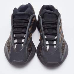 Pre Owned Yeezy x Adidas Black/Brown Knit Fabric and Rubber Yeezy 700 Clay Brown Sneakers Size 40 2/3