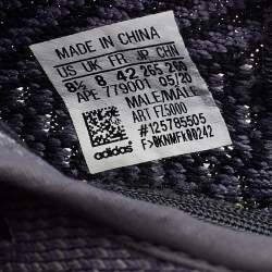 Pre Owned Yeezy x Adidas Black Knit Fabric Boost 350 V2 Carbon Sneakers Size 42