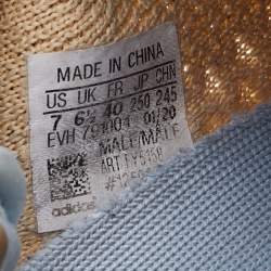 Pre Owned Yeezy x Adidas Beige/Grey Knit Fabric Boost 350 V2 Linen Sneakers Size 40