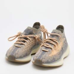 Pre Owned Yeezy x Adidas Grey/Beige Knit Fabric Boost 380 Mist Sneakers Size 36 2/3