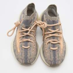 Pre Owned Yeezy x Adidas Grey/Beige Knit Fabric Boost 380 Mist Sneakers Size 36 2/3