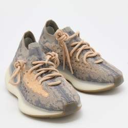 Pre Owned Yeezy x Adidas Grey/Beige Knit Fabric Boost 380 Mist Sneakers Size 36 2/3