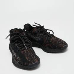 Pre Owned adidas x Yeezy Brown/Black Mesh and Fabric 350 V2 MX Rock Sneakers Size 411/3