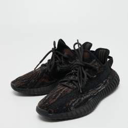 Pre Owned adidas x Yeezy Brown/Black Mesh and Fabric 350 V2 MX Rock Sneakers Size 411/3