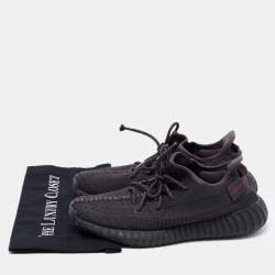 مملوكة مسبقًا Yeezy x Adidas Black Knit Fabric Boost 350 V2 Static Black Sneakers Size 44