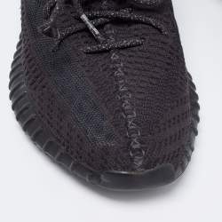 مملوكة مسبقًا Yeezy x Adidas Black Knit Fabric Boost 350 V2 Static Black Sneakers Size 44