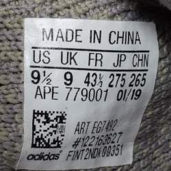 Pre Owned Yeezy x Adidas Grey Knit Fabric Boost 350 V2 True Form Sneakers Size 43 1/3
