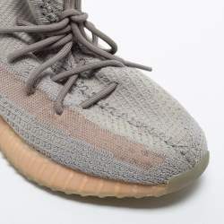 Pre Owned Yeezy x Adidas Grey Knit Fabric Boost 350 V2 True Form Sneakers Size 43 1/3