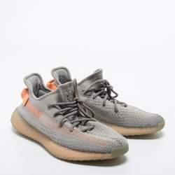 Pre Owned Yeezy x Adidas Grey Knit Fabric Boost 350 V2 True Form Sneakers Size 43 1/3