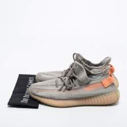 Pre Owned Yeezy x Adidas Grey Knit Fabric Boost 350 V2 True Form Sneakers Size 43 1/3