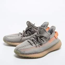 Pre Owned Yeezy x Adidas Grey Knit Fabric Boost 350 V2 True Form Sneakers Size 43 1/3