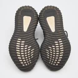 Pre Owned Yeezy x Adidas Black Knit Fabric Boost 350 V2 Static Black Sneakers Size 36 2/3