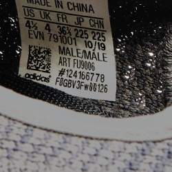 Pre Owned Yeezy x Adidas Black Knit Fabric Boost 350 V2 Static Black Sneakers Size 36 2/3