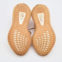 Pre Owned Yeezy x Adidas Orange Knit Fabric Boost 350 V2 Clay Sneakers Size 36 2/3