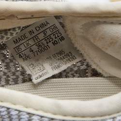 مملوكة مسبقًا Yeezy x Adidas White/Grey Knit Fabric Boost 350 V2 Static Sneakers Size 36 2/3