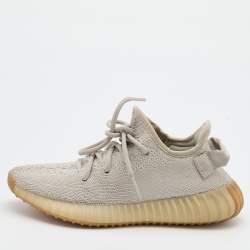 Yeezy x Adidas Grey Knit Fabric Boost 350 V2 Sesame Sneakers