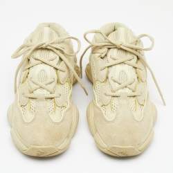 Pre Owned Yeezy x Adidas Yellow Suede, Leather and Mesh Boost 500 Super Moon Yellow Sneakers Size 38
