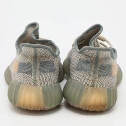 Pre Owned Yeezy x Adidas Blue/White Knit Fabric Boost 350 Israfil Sneakers Size 44 2/3