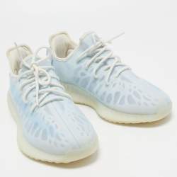 Pre Owned Yeezy x Adidas Light Blue Mesh Boost 350 V2 Mono Ice Sneakers Size 45 1/3