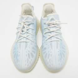 Pre Owned Yeezy x Adidas Light Blue Mesh Boost 350 V2 Mono Ice Sneakers Size 45 1/3
