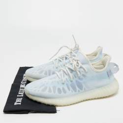 Pre Owned Yeezy x Adidas Light Blue Mesh Boost 350 V2 Mono Ice Sneakers Size 45 1/3