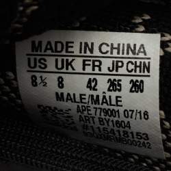 Pre Owned Yeezy x Adidas Black Knit Fabric Boost 350 V2 Oreo Sneakers Size 42