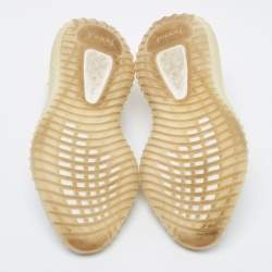 Pre Owned Yeezy x Adidas White Knit Fabric Boost 350 V2 Light Sneakers Size 37 1/3