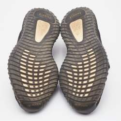 Pre Owned Yeezy x Adidas Black Knit Fabric Boost 350 V2 Sneakers Size 48