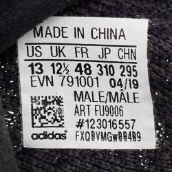 Pre Owned Yeezy x Adidas Black Knit Fabric Boost 350 V2 Sneakers Size 48